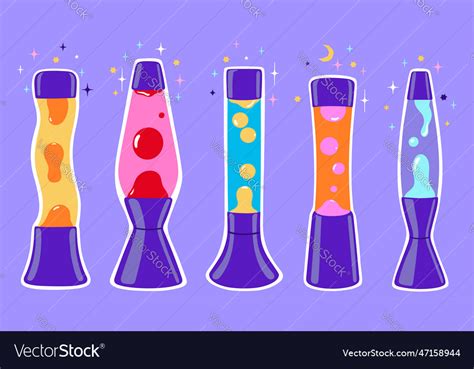 Collection of lava lamps different shapes Vector Image