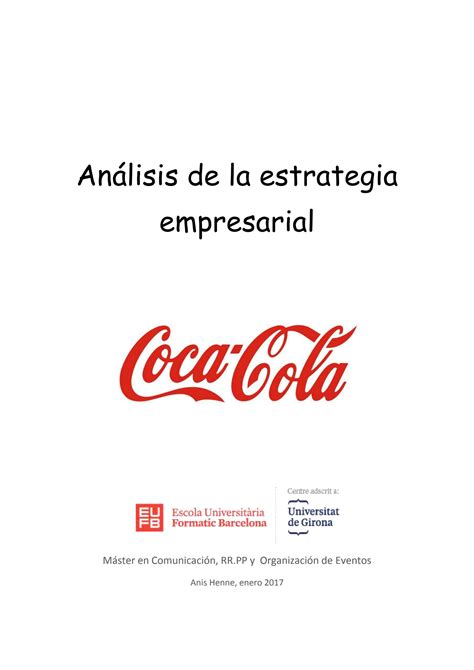 Solution Analisis Estrategia Empresarial Cocacola Studypool