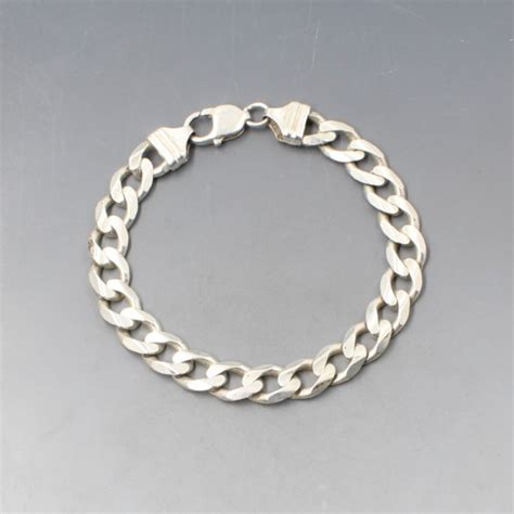 Chunky Silver Curb Chain Bracelet