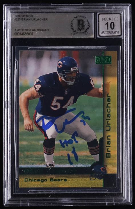 Brian Urlacher Signed Bowman Chrome Rc Inscribed Hof