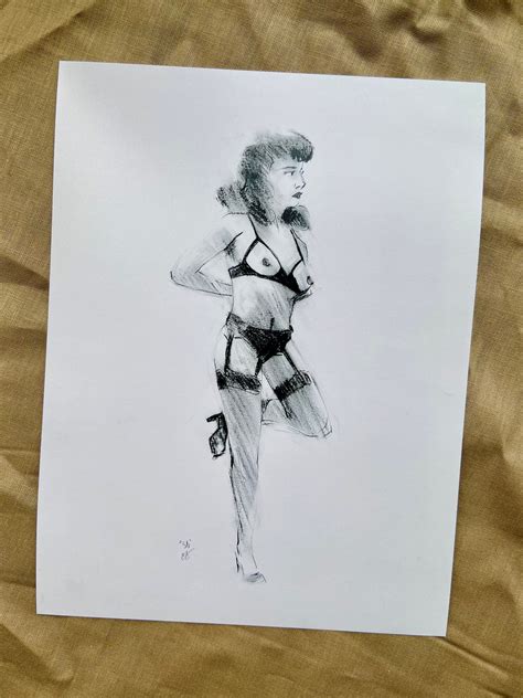 Nude Pin Up Art Print Etsy