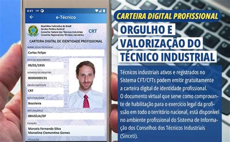 Carteira Digital Profissional Beneficia T Cnicos Industriais E A