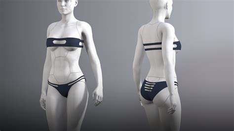 Cyberpunk Bikini Underwear Bundle Character Creator Outfit Reallusion Content Store