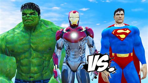 Hulk Iron Man Vs Superman Epic Superheroes Battle Youtube