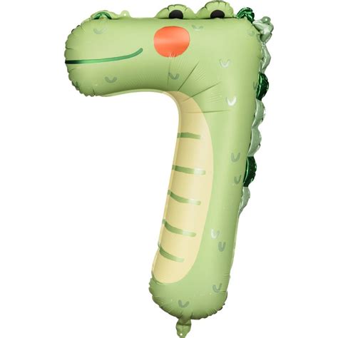 Ballon Aluminium Hélium Animaux Chiffre 7 Crocodile pour l