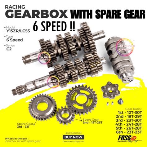 YAMAHA Y15ZR FZ150 LC135 5S FASSTEK 6 SPEED RACING GEAR BOX SET FZ Y15