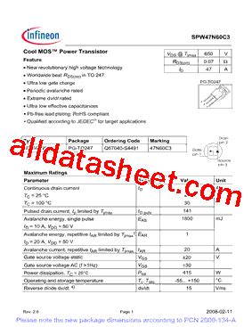 N C Datasheet Pdf Infineon Technologies Ag