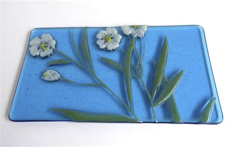 Fused Glass Floral Art Plate Bpr Designs