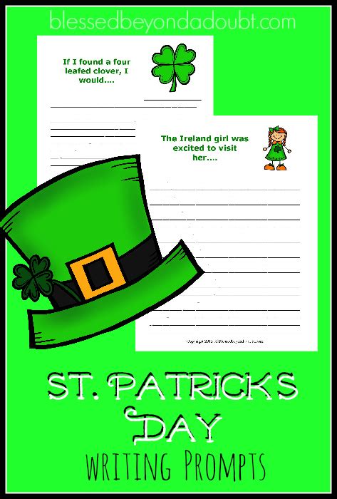 Free St Patricks Day Writing Prompts Super Cute