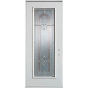 Stanley Doors 32 In X 80 In Traditional Brass Oval Lite Painted White