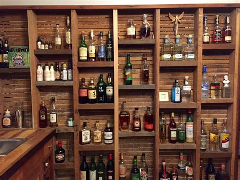 My Bar Wall Of Liquors The Backing Is The Original Lathe And Plaster