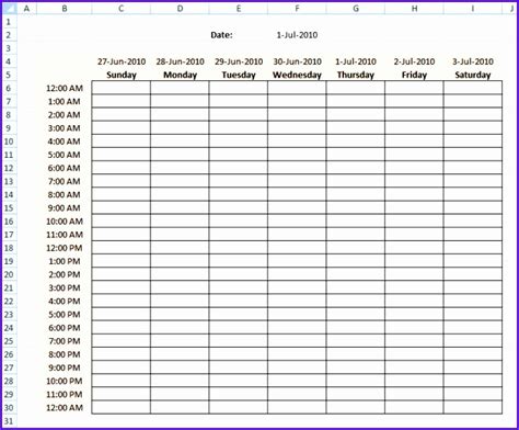 8 Excel Week Schedule Template - Excel Templates