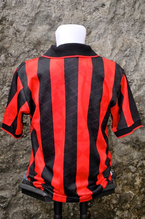 AC Milan Home Football Shirt 1994 1995 Sponsored By Opel