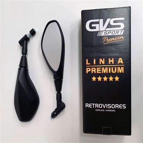 Retrovisor F Gvs Giro Retratil Lente Convexa Par Para Honda