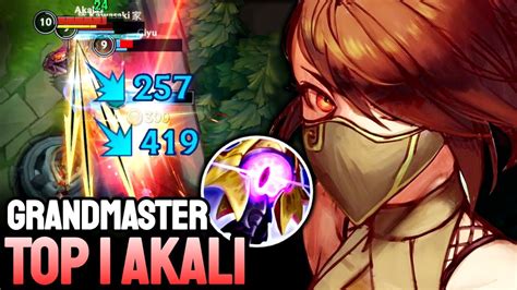 Wild Rift Akali Top 1 Akali Gameplay Grandmaster Ranked Youtube