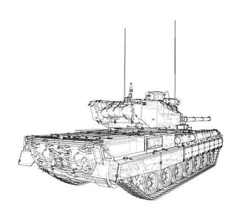 Army tank hand drawn Royalty Free Vector Image