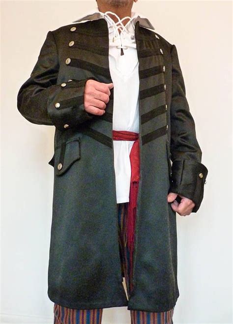 Black Pirate Coat Jack Sparrow Coat Frock Coat Captain Hook Frock Coat