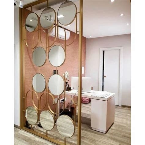 Golden Stainless Steel Ss Designer Room Partition Panel Glossy At