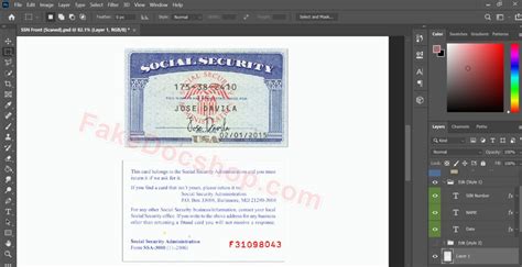 USA SSN Card PSD Template New - Fakedocshop