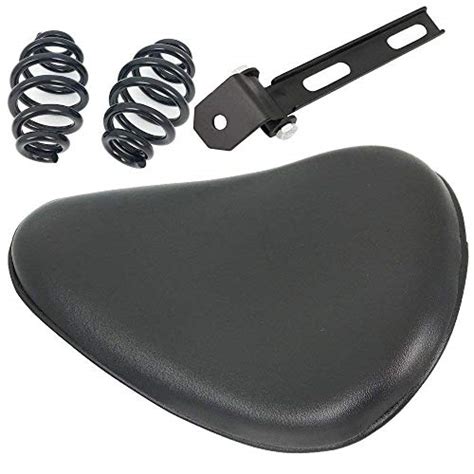 Black Leather Solo Seat Spring Mounting Bracket Kit For Honda Yamaha