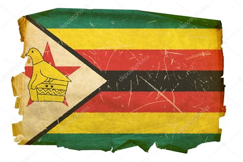 Zimbabwe Flag old, isolated on white bac — Stock Photo © zeffss #1279338