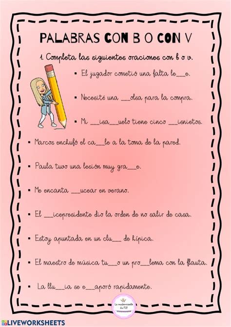 A Pink Poster With The Words Palabras Con B O N V