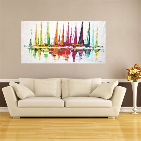 Quadro Pintura Tela Veleiros Abstratos Elo Produtos Especiais