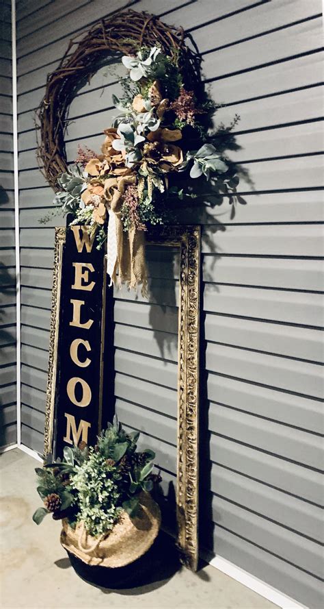 Diy Wreath Porch Style In 2020 Diy Wreath Porch Styles Ladder Decor