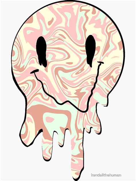 Drippy Aesthetic Smiley Face Tye Dye Sticker Sticker For Sale By