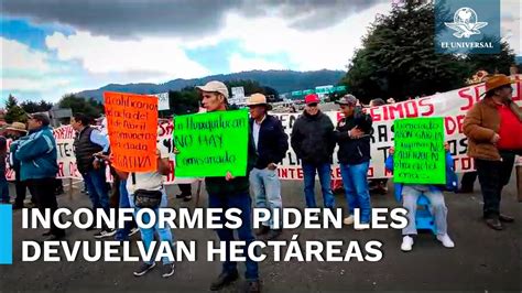 Bloquean más de 7 horas la México Toluca piden pago de tierras