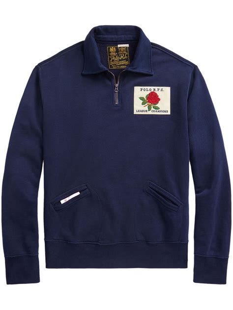 Polo Ralph Lauren Logo Patch Half Zip Sweatshirt Farfetch