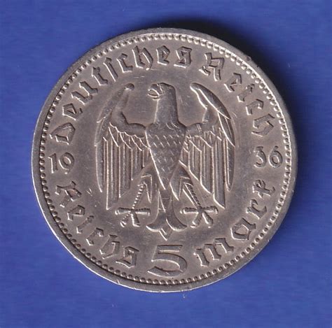 Deutsches Reich Silberm Nze Reichsmark Paul V Hindenburg D