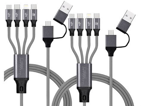 Callstel USB Typ C Ladekabel 2er Set 8in1 Lade Datenkabel USB C A