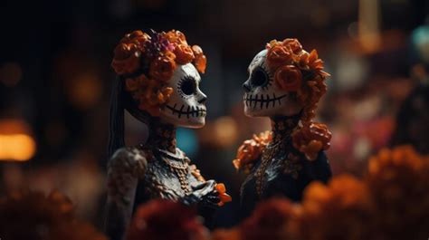 Premium AI Image | Day of the dead skulls