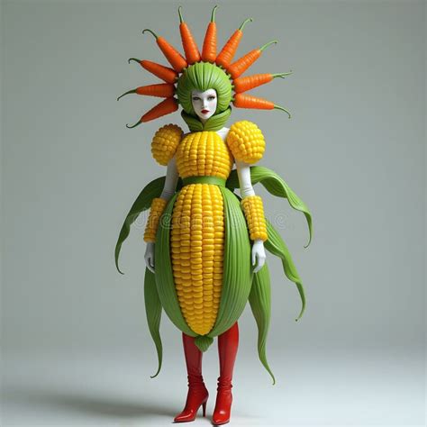 corn  carrot costume fantasy stock illustration illustration