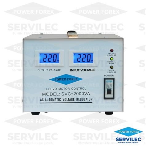 Estabilizador Monofásico Servomotor SVC 1KVA 50KVA Servilec Power Forex