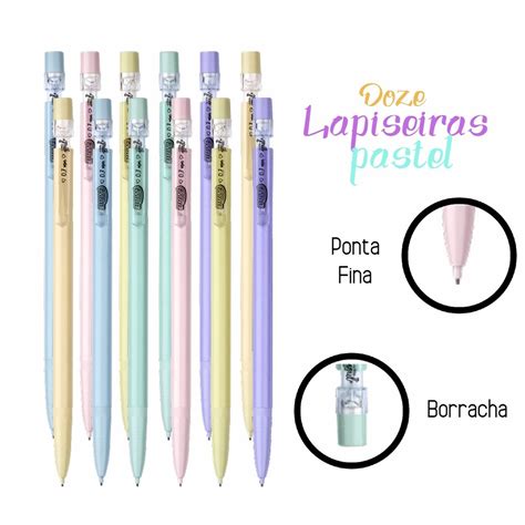 Lapiseira Mm Cores Pastel Brw Caixa Unidades Shopee Brasil