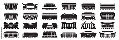 Sport arena vector illustration on white background. Isolated black set icon stadium. Vector ...