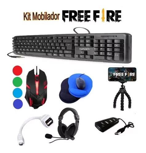 Kit Gamer Mobilador Top Teclado Mouse P Celular Free Fire