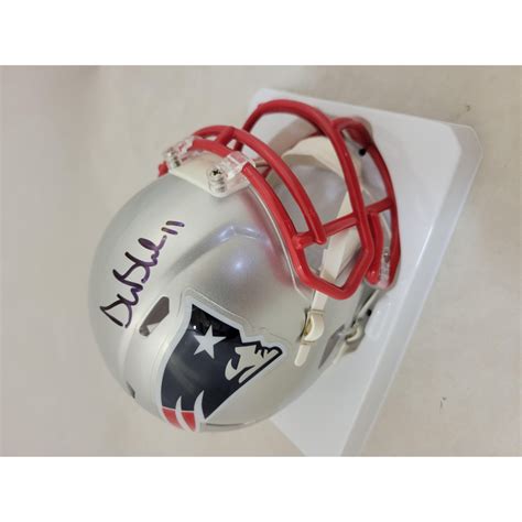 Drew Bledsoe Signed New England Patriots Speed Mini Helmet Beckett