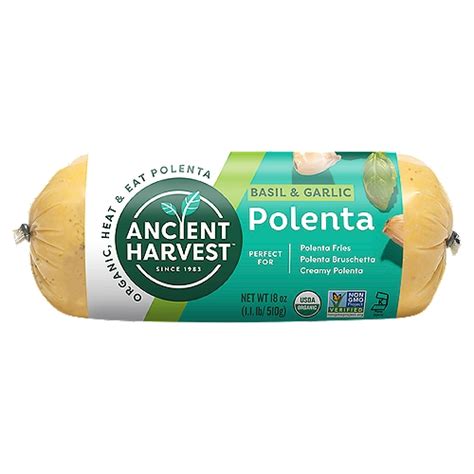 Ancient Harvest Basil And Garlic Polenta 18 Oz