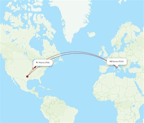 All Flight Routes From Peoria To Rome PIA To FCO Flight Routes