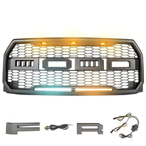 Buy MICTUNING Raptor Style Grill Kit With Lights For 2015 2016 2017