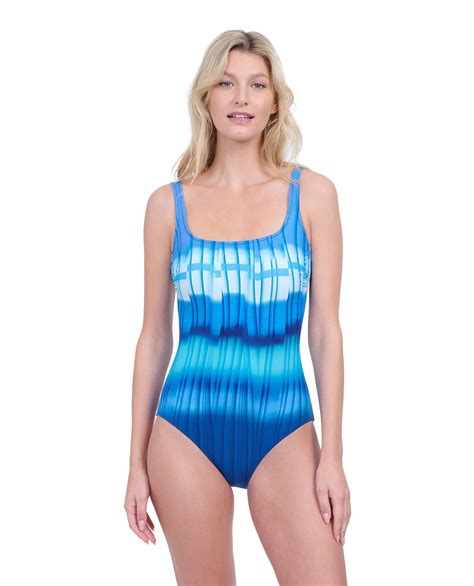 Gottex Golden Hour Full Coverage Square Neck One Piece Swimsuit One