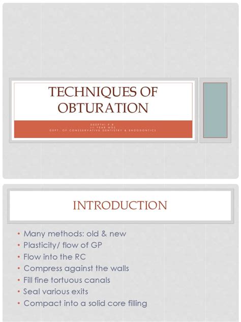 obturation techniques nature