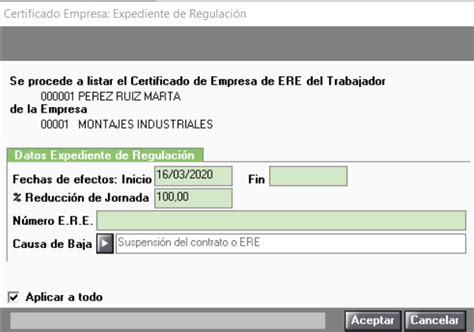 Qué debo tener en cuenta al generar o listar el Certificado de Empresa