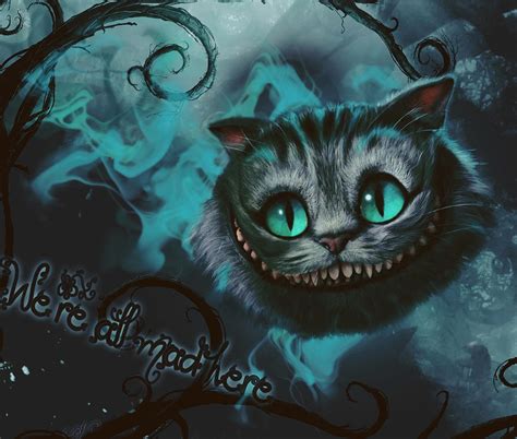 Inside Wonderland Cheshire Cat Poster Yellow Painting By Zachary Carlie