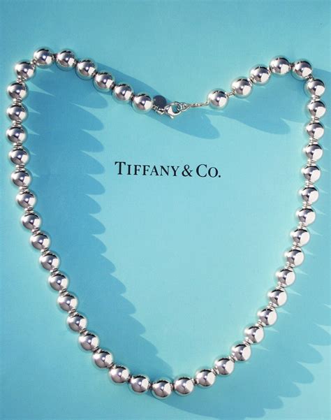 Tiffany Sterling Silver 10mm Ball Necklace 18 Inches Length Etsy