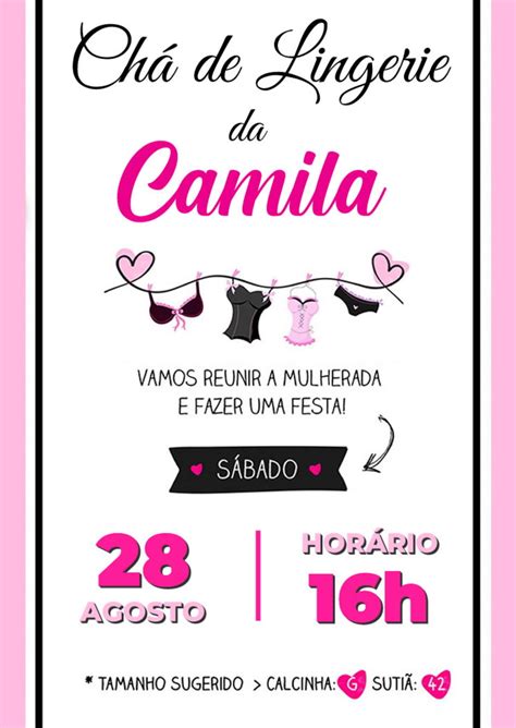 Convite Ch De Lingerie Noivado Casamento Elo