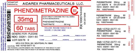 Phendimetrazine Tartrate Information, Side Effects, Warnings and Recalls